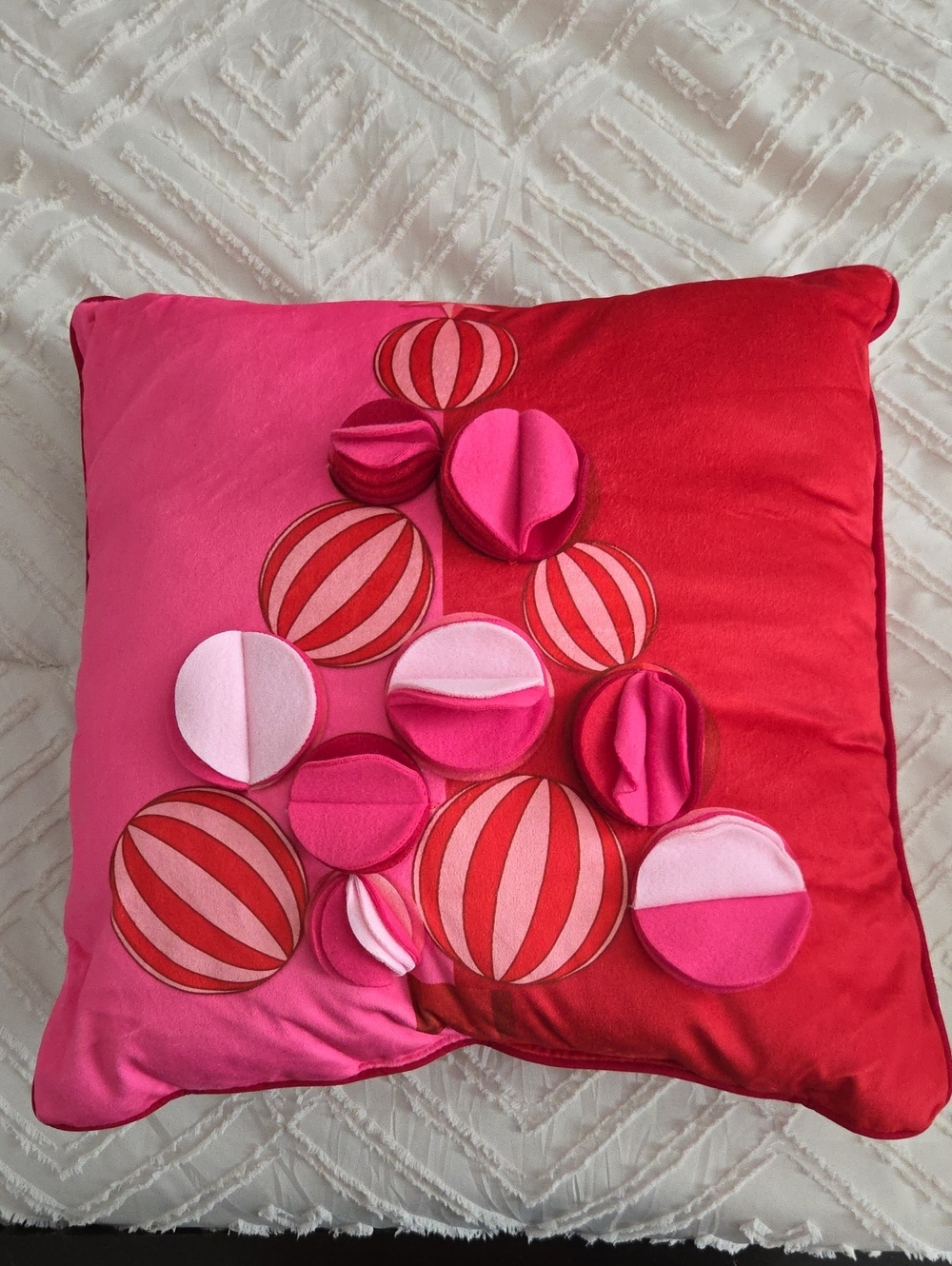Ashland | Pink and Red Decorative Holiday Pillow